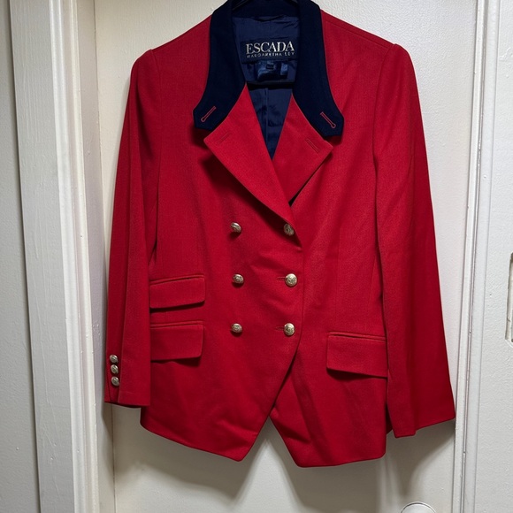 Escada Jackets & Blazers - Escada Scarlet Blazer with Midnight Collar